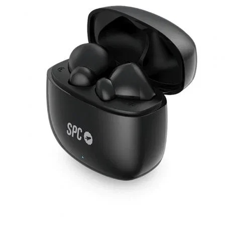 Spc Zion 2 Play Auriculares Bluetooth con Estuche de Carga, Autonomía 7h, Stick Corto 30mm, Negros